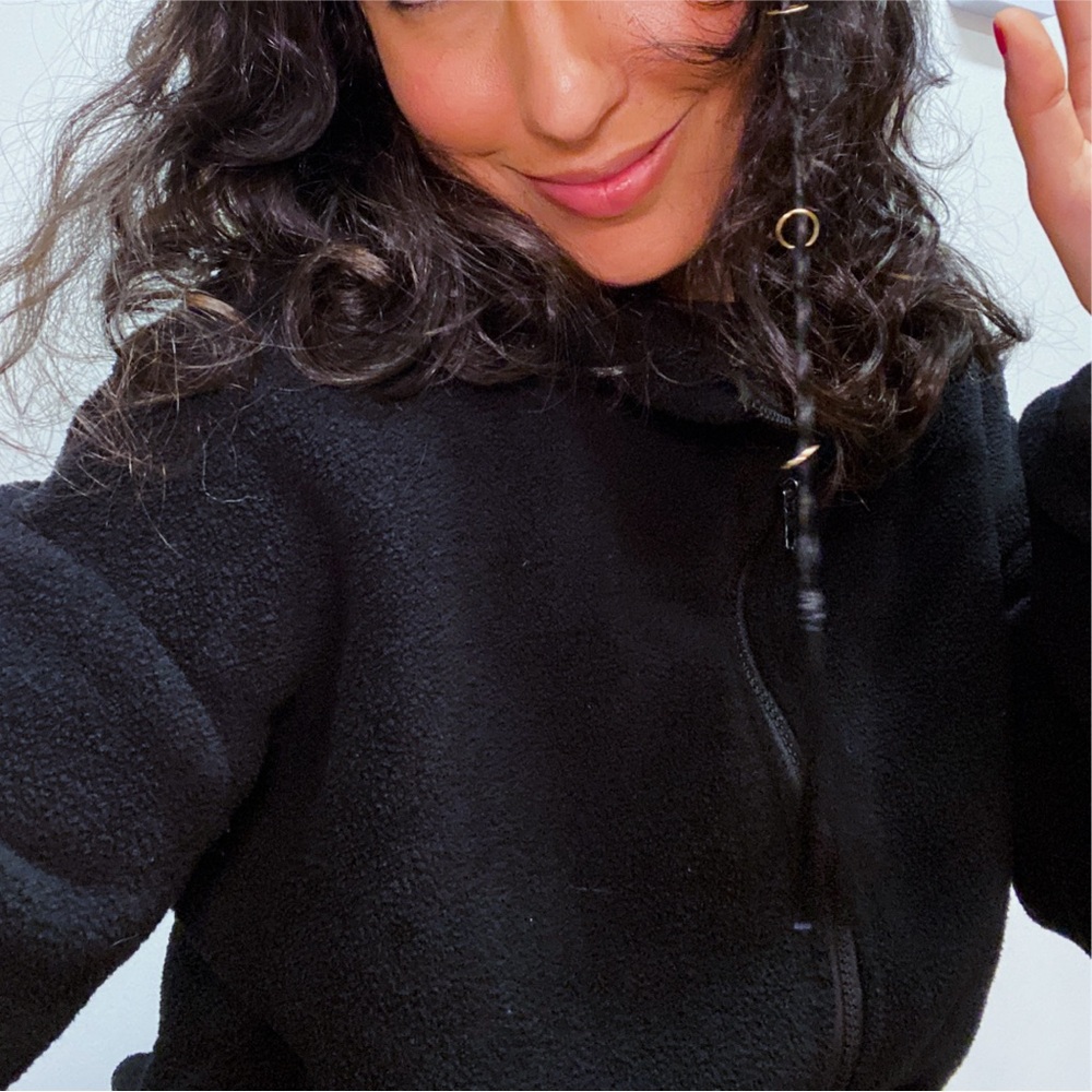 Elegant Black Clip-In Braid with Gold-Tone Ring Accent
